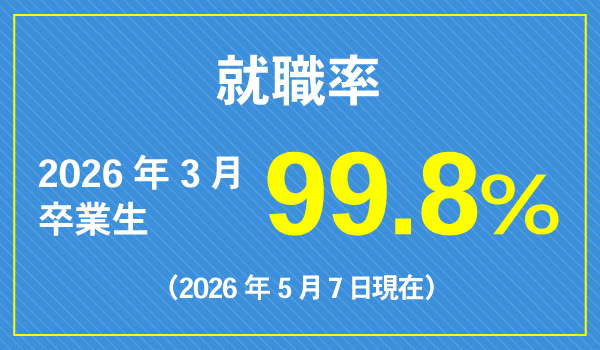 就職率 2026年3月卒業生 99.8%（2026年5月7日現在）