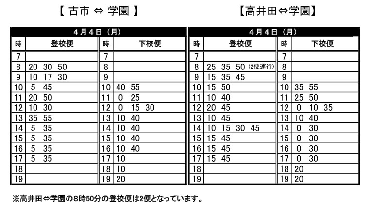 大学入学宣誓式時刻表