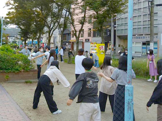 ラジオ体操の様子